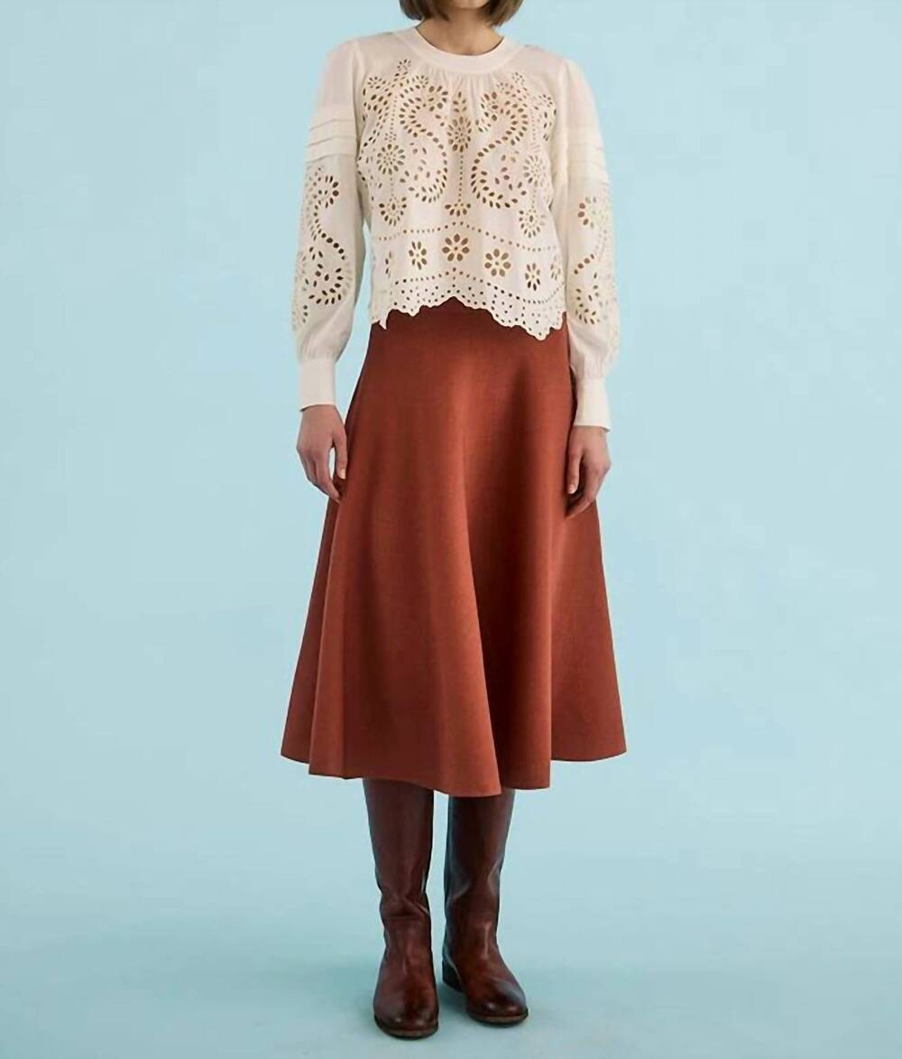 NEW HUNTER BELL jennifer crew neck blouse in ivory